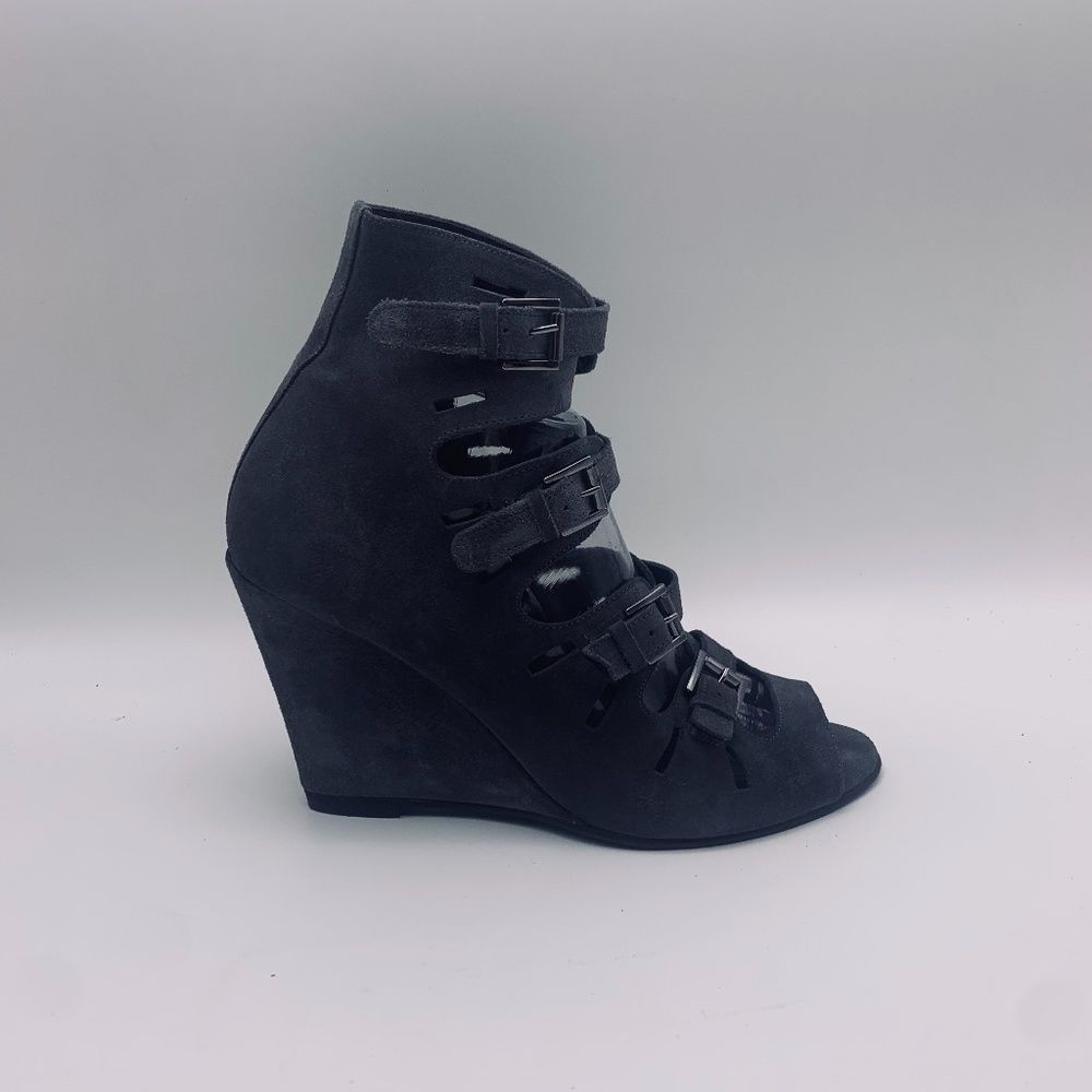 Surface to Air Suede  Peep Toe Buckles Booties